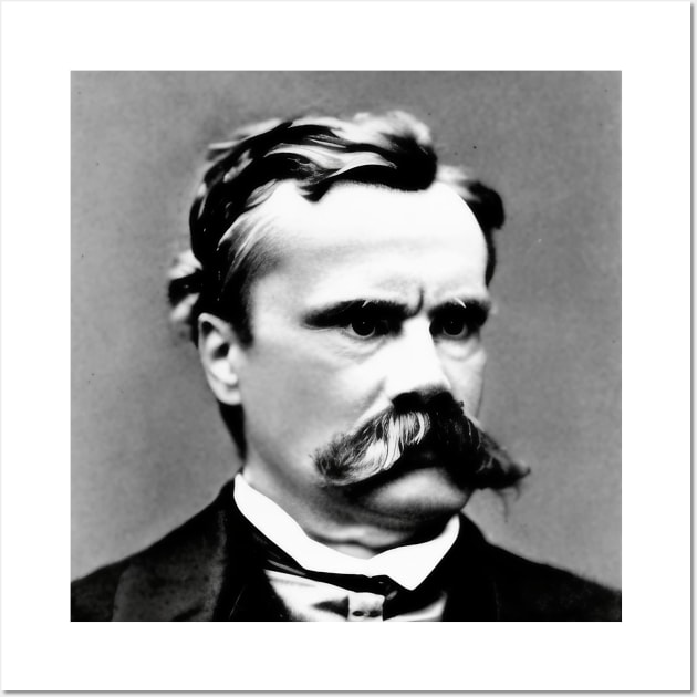 Friedrich Nietzsche Black and White Wall Art by Disputatious